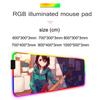 Аниме гитаристка Коврик для мыши RGB Игровой коврик для мыши Большой светодиодный коврик Настольный коврик для ПК Светящийся коврик для мыши Большие коврики для клавиатуры Настольный ковер С