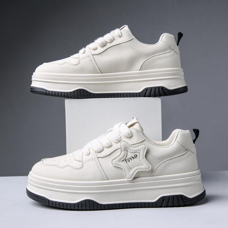 Белые туфли на толстой подошве, универсальная нишевая обувь, спортивные и повседневные кроссовки