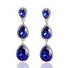 Summer Crystal Teardrop Rhinestone Earrings for Women - Trendy Dangle Long Studs Jewelry