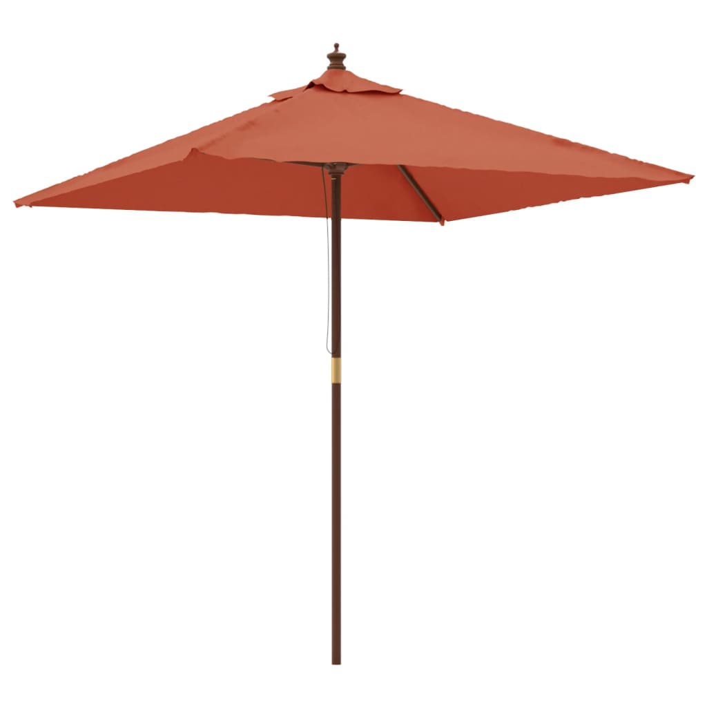 Vidaxl Parasol Ogrodowy Na Drewnianym Słupku, Terakota, 198X198X231 Cm