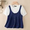 Женские повседневные футболки с круглым вырезом, летние, с коротким рукавом, пэчворк