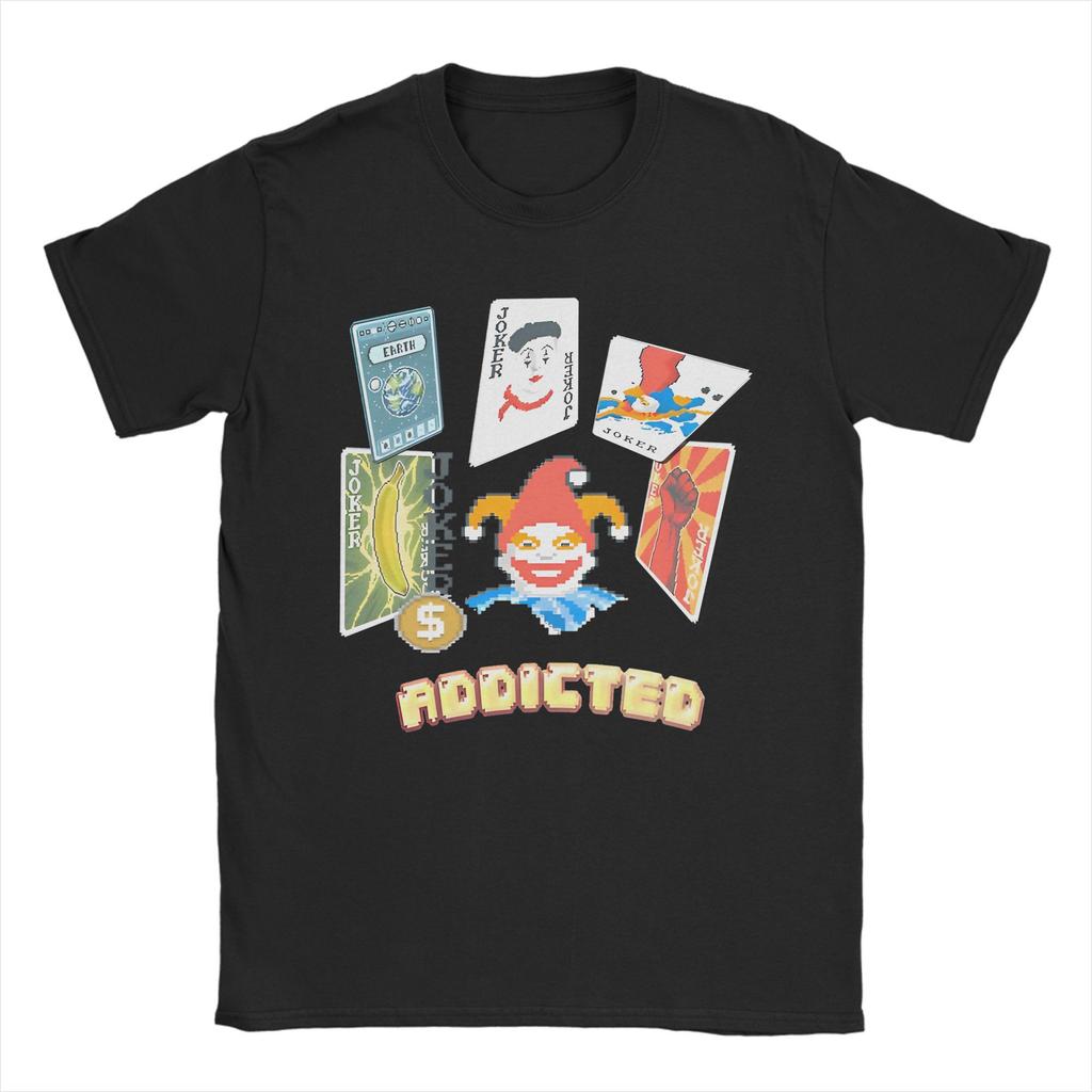 Summer Balatro Game Card Joker Printed Men's Round Neck T-shirt 100%Cotton Casual Street Hip Hop Breathable Short Sleeve Large