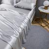 High-end Satin Fabric Bed Sheet 3/4 Pcs Set Queen Soft Silky Fitted Sheet Flat Bed Sheet Pillowcases Solid Luxury Bedsheet Sets