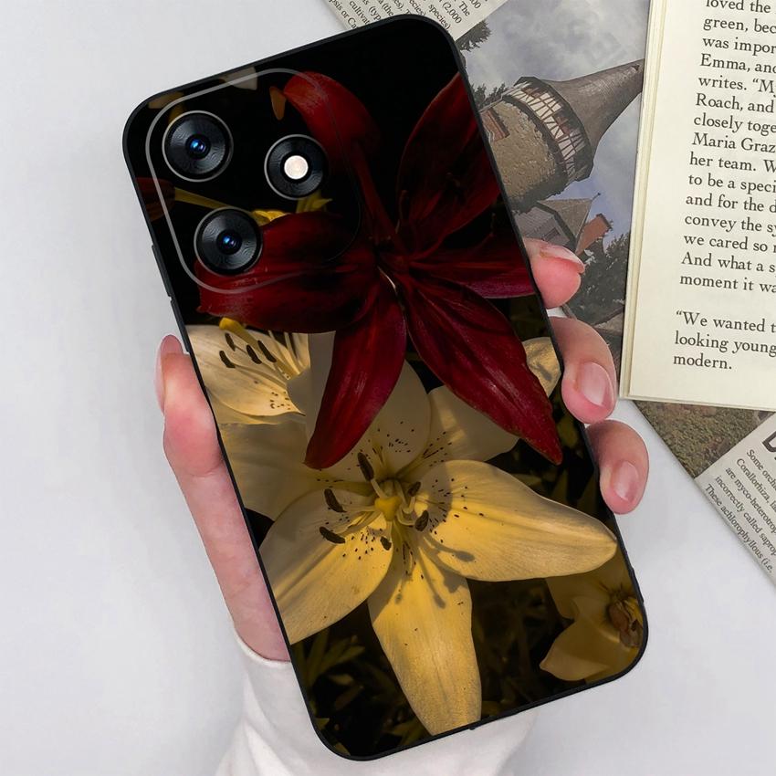 Для Tecno Spark 10 9 8 7 5 Pro 4 5 Air 8C 8P 7P 7T Чехол для телефона С милыми узорами в виде бантиков Мягкий матовый силикон Противоскользящий Прочный Модный чехол Для корпуса Tecno
