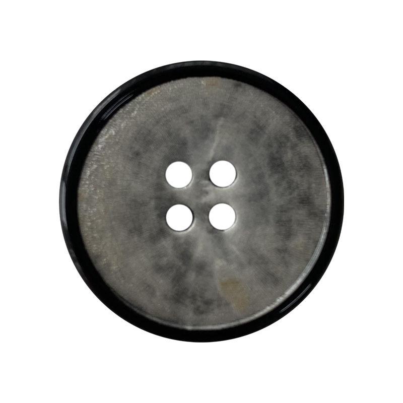 Real Horn Four-Eye Thin Edge Button Classic Suit Button Men'S And Women'S Coat Double-Sided Leather Coat Cardigan Button