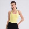 Women's Nude-Feel Halter Yoga Vest with Chest Pads