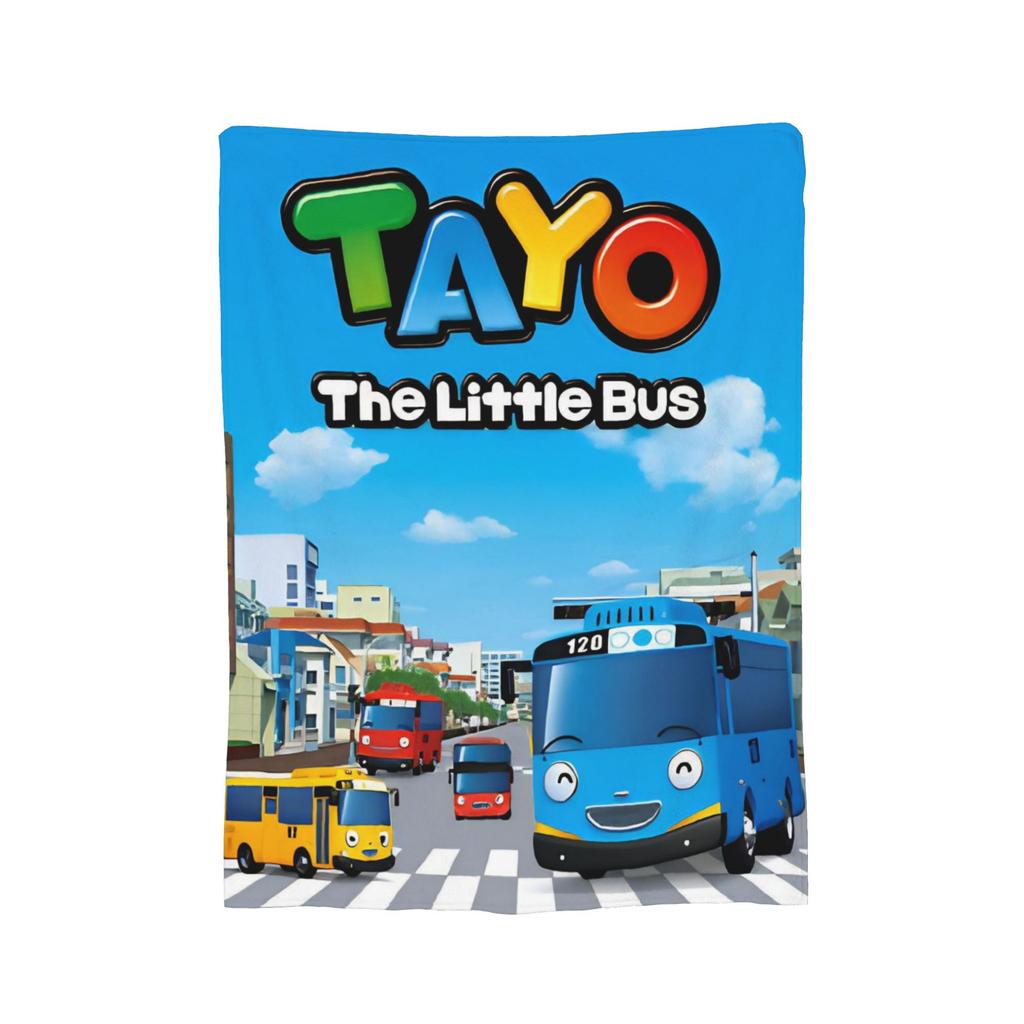 Tayos Little Bus Smile Cute Blankets Fleece Summer Air Conditioning Breathable Super Soft Throw Blanket for Bedding Rug Piece