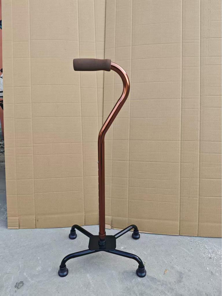 Регулируемая по высоте четырехопорная трость, телескопическая трость из алюминиевого сплава и нержавеющей стали для пожилых людей.