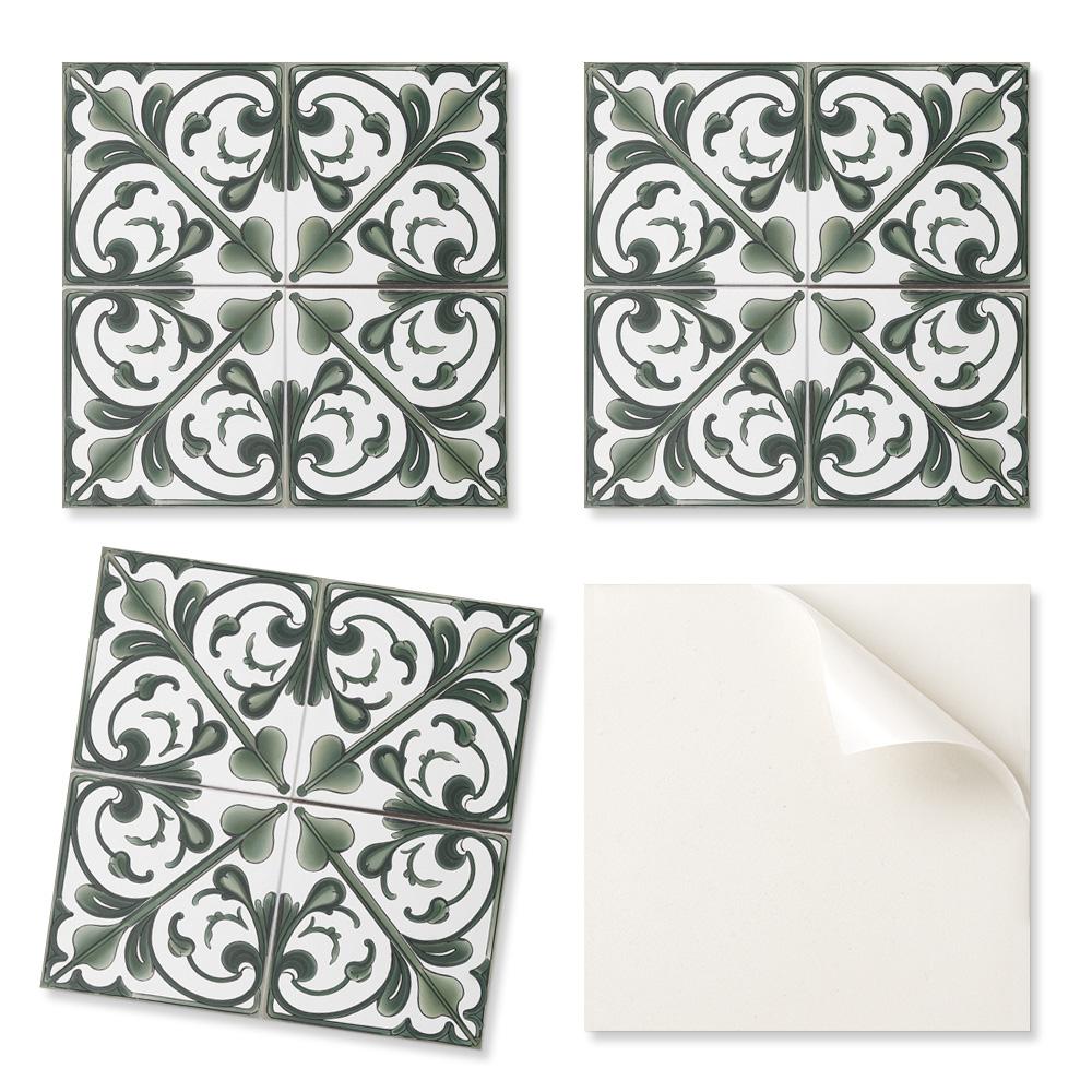 Winylowe Kafelki Ozdobne Z Grafiką Do Kuchni Lub Łazienki Wzór Roślinny Z Ornamentami 20X20X20 Cm
