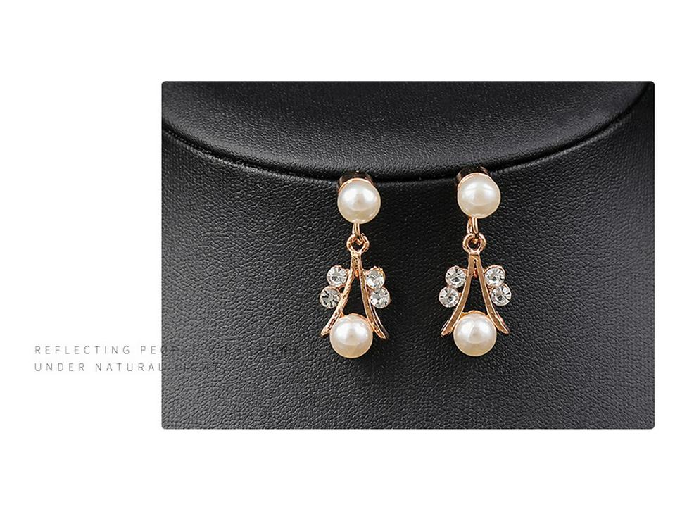 Корейский жемчужный набор ожерелья и серег для невесты - Модная бижутерия из гальванизированного сплава