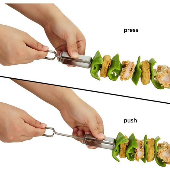 Шашлычки для кебаба из нержавеющей стали с замком-ползунком для приготовления на гриле прочных нержавеющих шампуров для барбекю