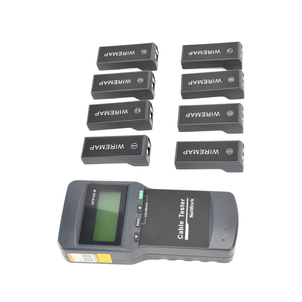 F‑8108‑M LCD Display Network Cable Length Tester Cable Wire Fault Finder with 8 Remote Units