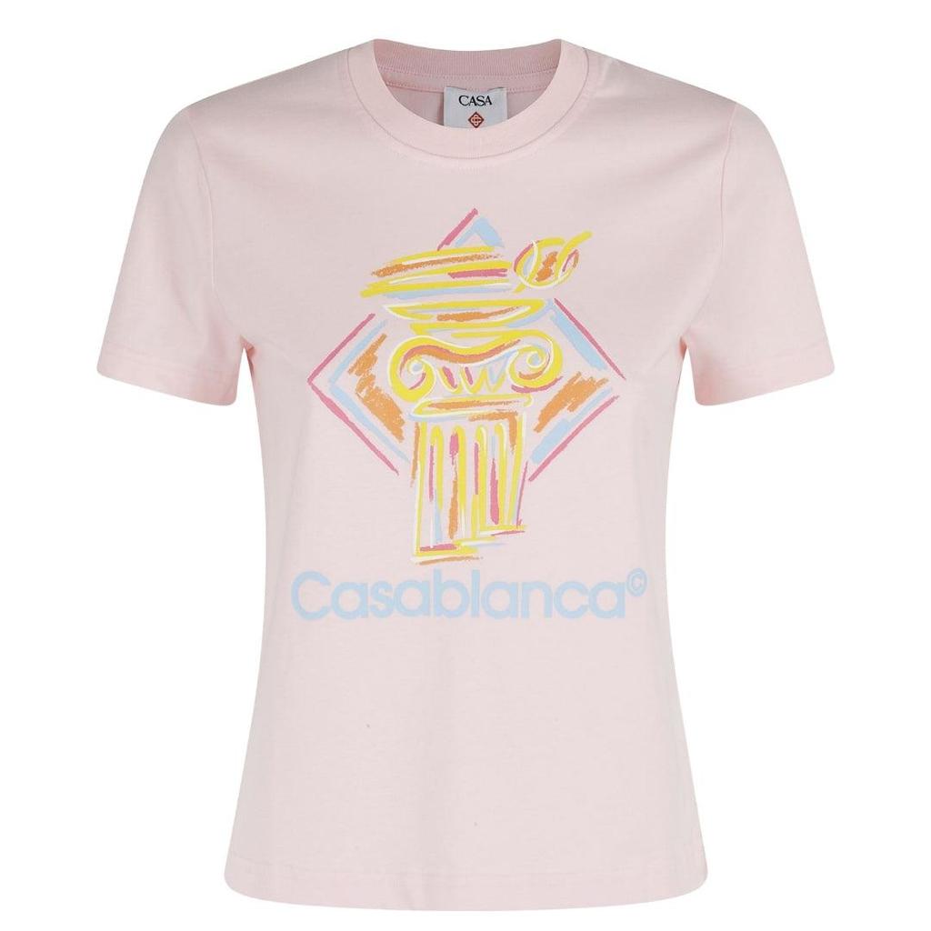 Casablanca Womens/Ladies Diamond Column Printed Fitted T-Shirt