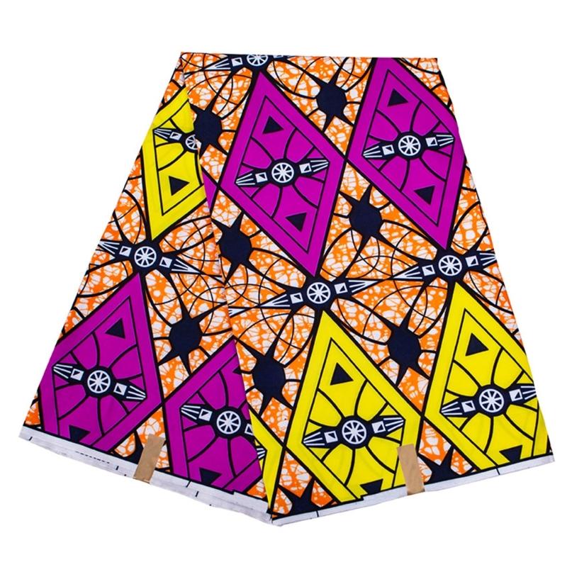 Африканская вощеная печатная ткань 3 ярда Двусторонняя геометрическая печать Полиэстеровая ткань для шитья, рукоделия и украшения дома