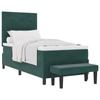 Box Spring Bed with Headboard Dark Green 200 x 90 cm Velvet