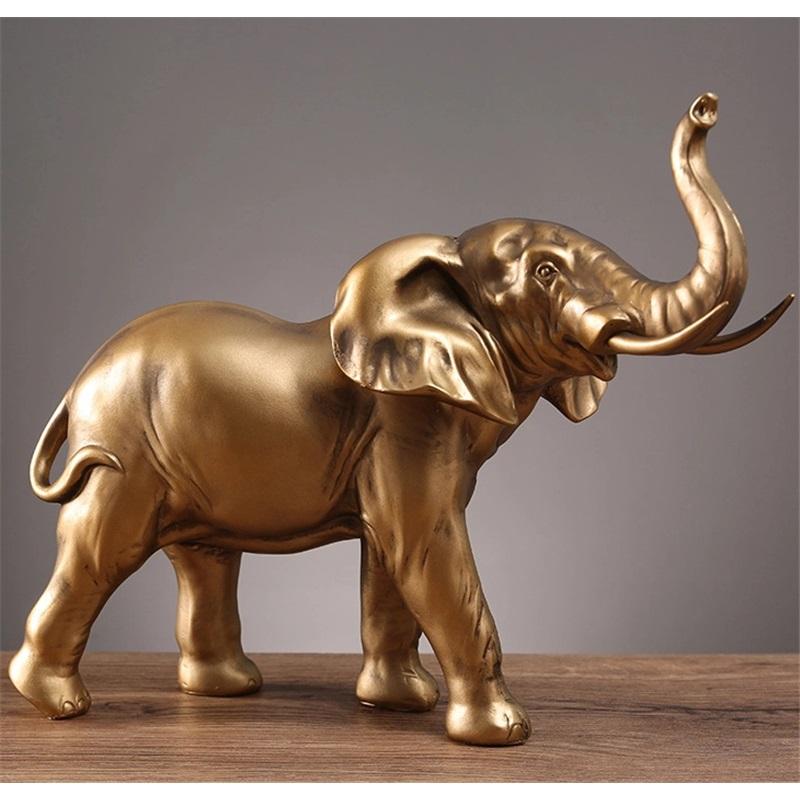 Powerful As A Bull Fine Resin Crafts Attracting Wealth Golden Cow Creative Home Living Room TV Cabinet Office Decorations