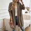 Women Bat Sleeve Cardigan Solid Color Knit Sweater Cardigan Coat