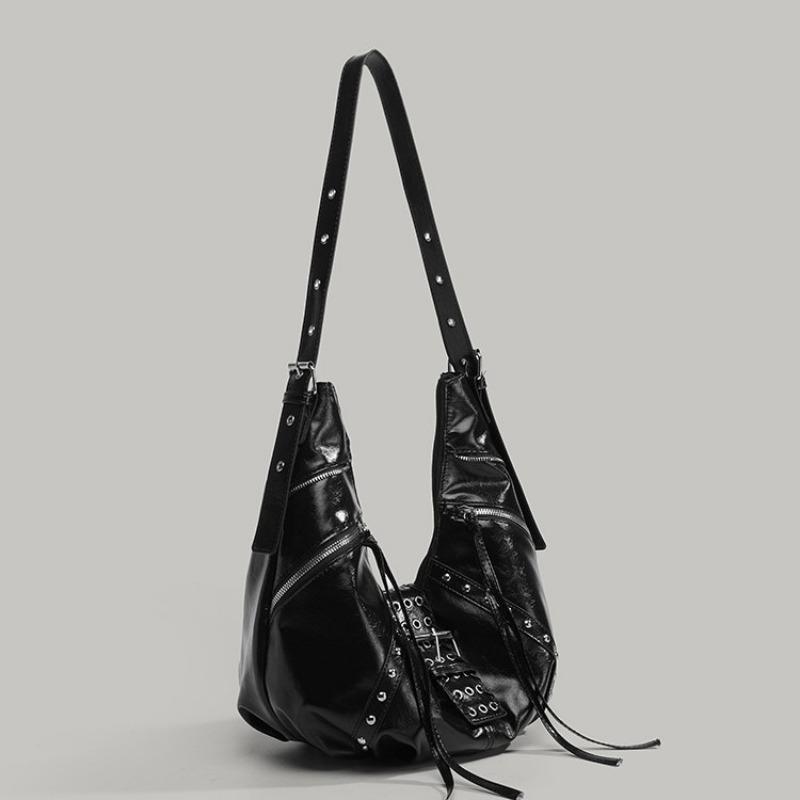 Круассаны, Мотоциклетная сумка в стиле Spicy Girl, Нишевая, Непринужденная, Простая и Модная одноплечевая сумка-пельмень