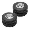 Metal Alloy Rear Wheel Hub Rims with 22mm Width Rear Rubber Loader Wheels for Tamiya 114 RC