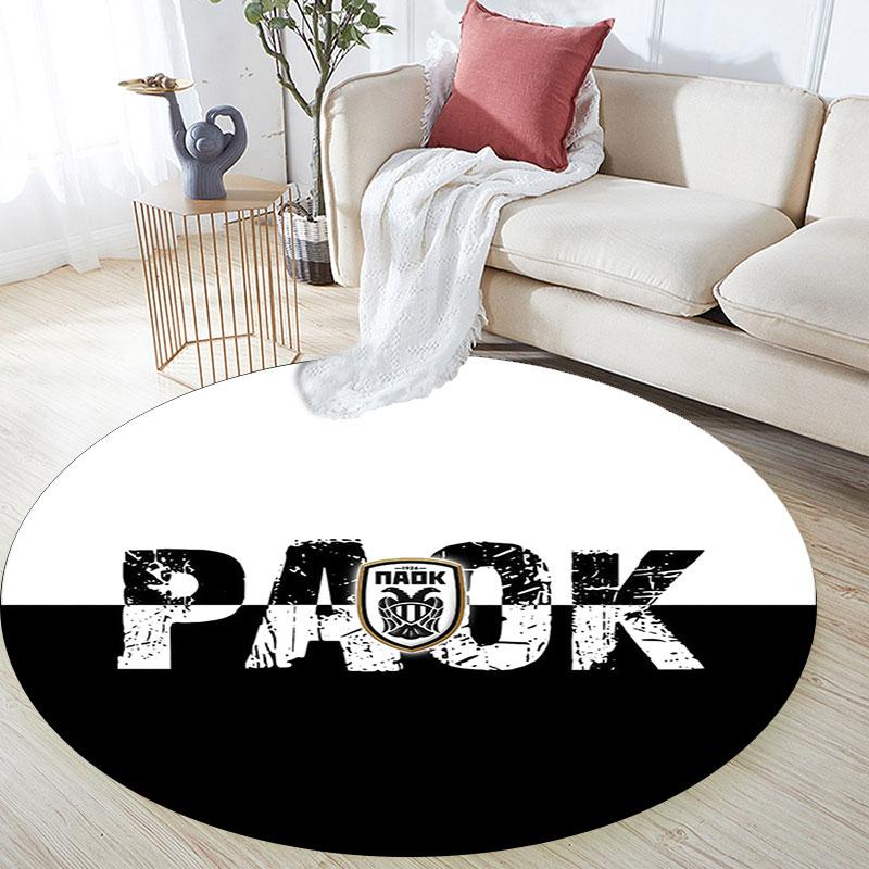 PAOK pattern round rug,Carpet Rug for Living Room Bedroom Playroom ,Non-slip Floor Mat,Holiday Gifts and Birthday Gifts.