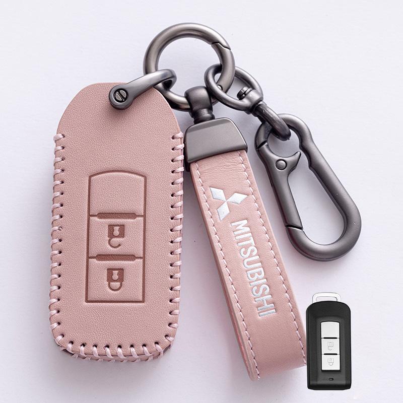 Car Key Case Cover Keyless Leather Shell for Mitsubishi Outlander Lancer Eclipse Mirage Xpander ASX Pajero Cross Montero Eclipse