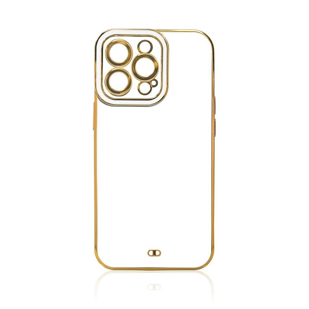 Fashion Case Gel Cover Gold Frame for Samsung A12 5G