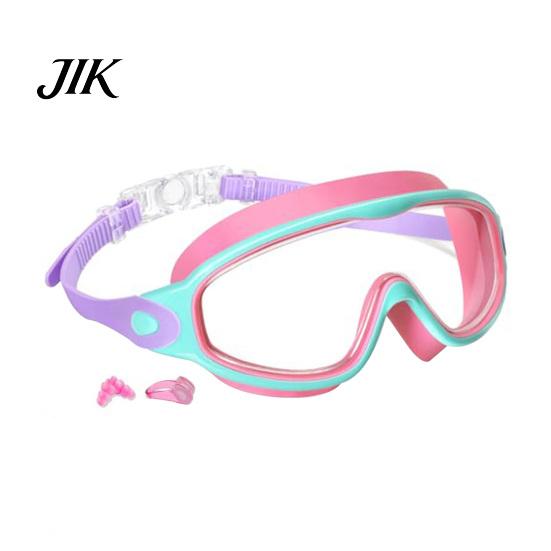 Soft Silicone Seal Swim Goggles Kids with Nose Clip And Earplug Anti-Fog UV Anti-fog Toddler Protection Pool Glasses Anti Shattered Lens for