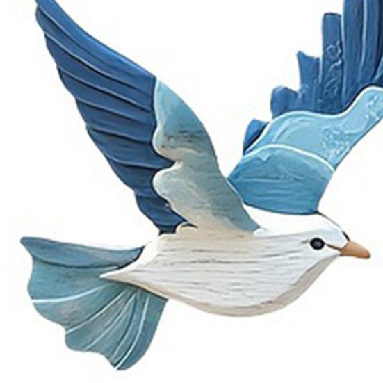 4 шт./набор Деревянное Синий Голубь Настенное Украшение Фермерский Дом Деревенский Искусство Птиц Домашний Офис Гостиная Спальня Настенный Подвесной Орнамент