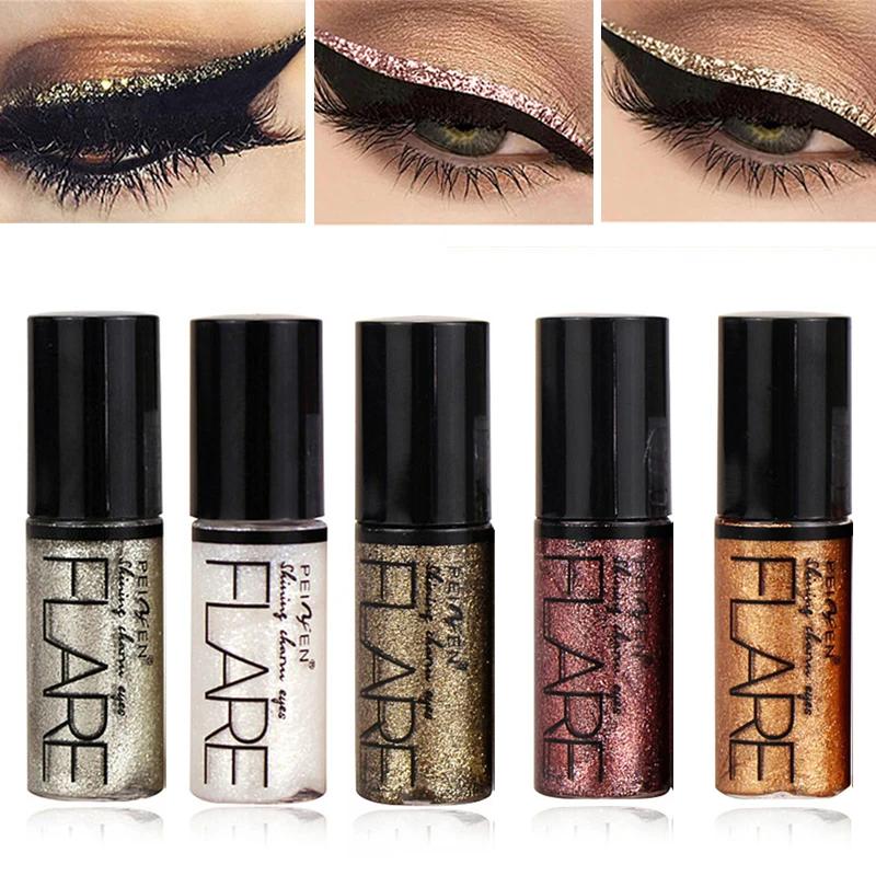 Professional Shiny Eye Liners Cosmetics for Women Pigment Silver Rose Gold Liquid Glitter Eyeliner Cheap Makeup
