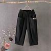 Hemp and Linen Shorts Women's Summer Loose Plus Size Linen Elastic Waist Narrow Trousers Legs Loose Trousers for Daily Wear