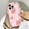 Милый Чехол для Телефона с Узором из Розовых Цветов, Ударопрочный, Для iPhone 17 Pro 16 15 14 13 12 11 Pro Max 16e 15 14 Plus, Мягкий Чехол-Волна, Цвет Кремовый