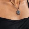 Goth Black Leather Wax Thread Chain With Tiny Conch Pendant Necklace For Women Simple Shell Snail Choker Y2K Vacation Jewelry