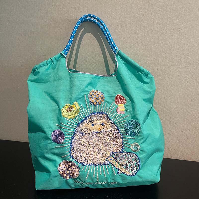 Embroidery Shopping Bag Women'S Fashion Niche Large Capacity Shoulder Bag Tide