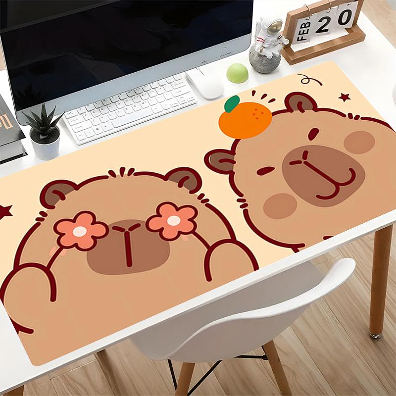 Mouse Pad Cute Capybara Office Desk Mats Smooth Large Gaming Accessories Lock Edge Wear-resistant MousePads Game Laptop Desk Mat