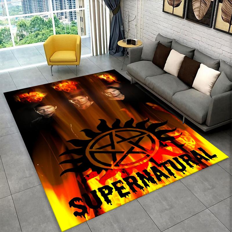 Ковер SPN Сверхъестественное Дин Сэм для Игровой Комнаты, Спальни, Гостиной, Дивана, Домашнего Декора, Детский Ковер, Нескользящий Коврик, Подарок