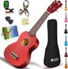 Soprano Ukulele Beginner Pack 21 Inch Set with String Gig Wooden Quick Learning Song Polishing Kit Bag, Ukulele, Book, Pick, Cloth, All-in-One