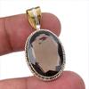 Natural Smoky Quartz 925 Solid Sterling Silver TwoTone Gift Pendant 1.50" m5I17