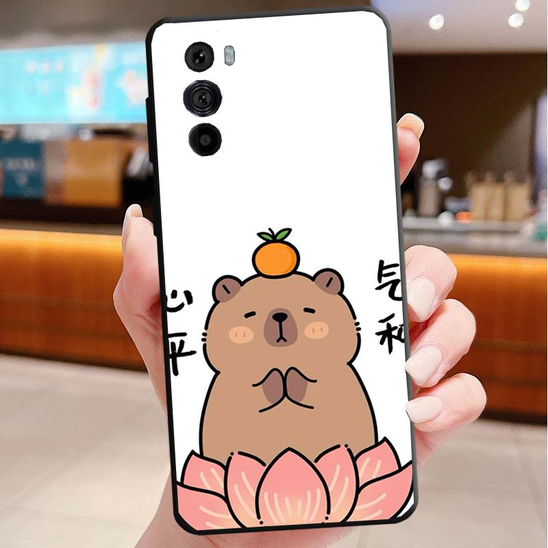 Cartoon capybara Funda Phone Case For Motorola Edge 50 40 Pro 60 50 40 30 Ultra Neo Fusion Moto G Play G Stylus G Power G