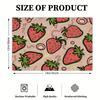 4/6pcs Rectangular Placemats - 18X12 Inches Vintage Strawberry Print Fabric Cartoon Red White Polka Dot Decor 2D Element Pattern Design Easy-Clean Tab