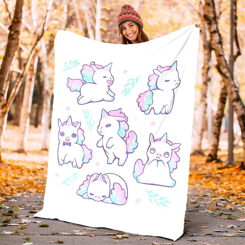 1PC Unicorn blanket, al season lightweigh Poster blanket home office outdoor nap multifunc Poster blanketional blanket