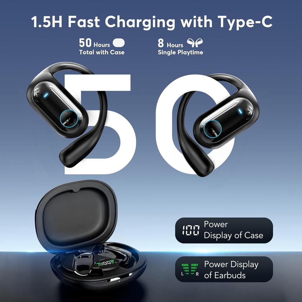 Беспроводные наушники-переводчик UYUXIO AI с 144 онлайн-языками, Bluetooth 5.4 OWS, наушники для путешествий с переводом в реальном времени