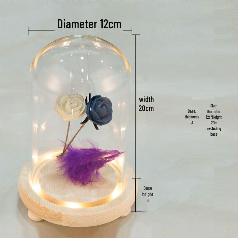 Дисплей для грецких орехов Вэньвань, тыквы и косточек оливы с бамбуковым основанием и стеклянным колпаком высокой прозрачности