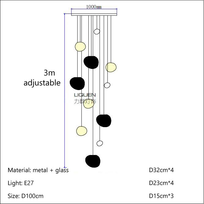 Скандинавский минималистский лестница люстра пузырьковый стеклянный светильник роскошная гостиная семейная кухня ресторан подвесной светильник на потолке