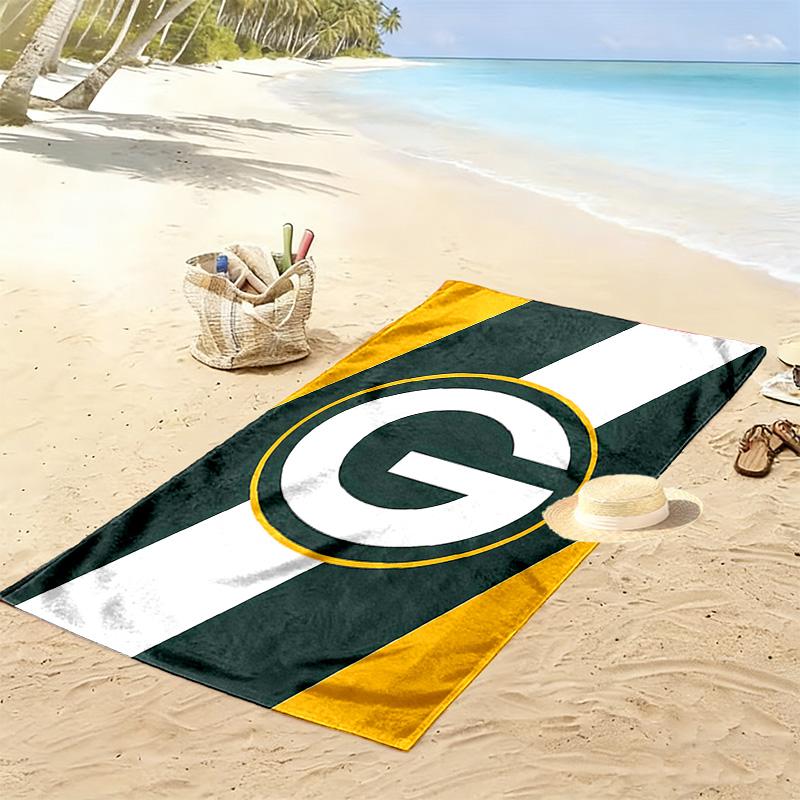 Green Bay Packers Print Beach Towel, Large Soft Quick Dry Towel for Beach Camping Swimming