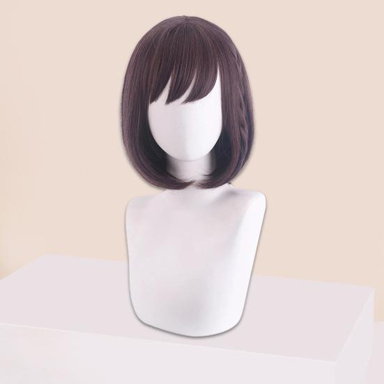 Cosplay Wig Smooth Simulated Fluffy Soft Short Shinonome Role Play Full Coverage Light Purple Ena Wig with