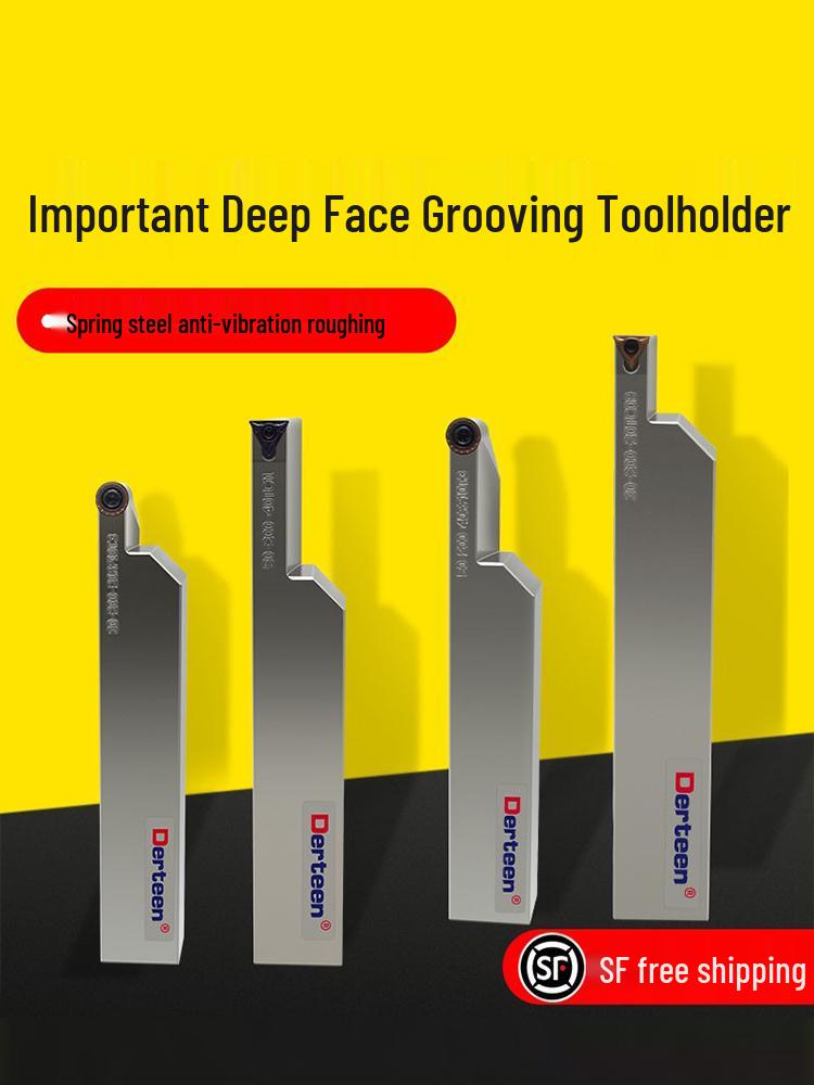 Anti-Vibration CNC Lathe Face Arc Grooving Tool Holder - Large Depth STFCR