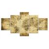 5Pcs World Map Geography Ocean Decor Canvas Paintings Poster Home Decor Room Decor Modern Abstract 5 Pieces Pictures Art