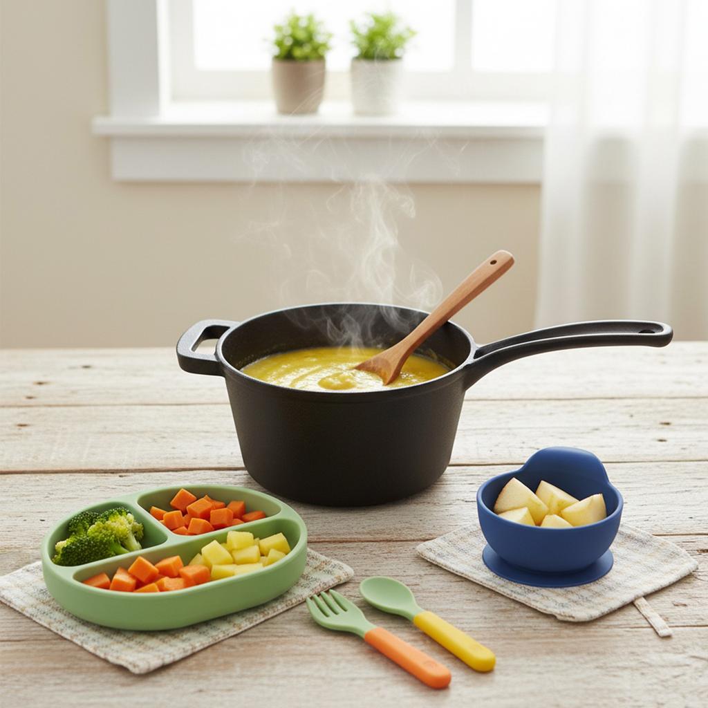 Чугунная кастрюля с крышкой и длинной ручкой, предварительно закаленная, для дома, многофункциональная, 19 см, для ресторана, домашней кухни