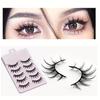 Five Pairs of Natural Three-dimensional Cross Daily Nude Makeup False Eyelashes Big Eye Accessories Slim Long Thick Curl Mother Sense False Eyelashes