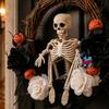 Halloween Wreath With Bell Accents Artificial Floral Door Hanging Decor Home Porch Party Store Display